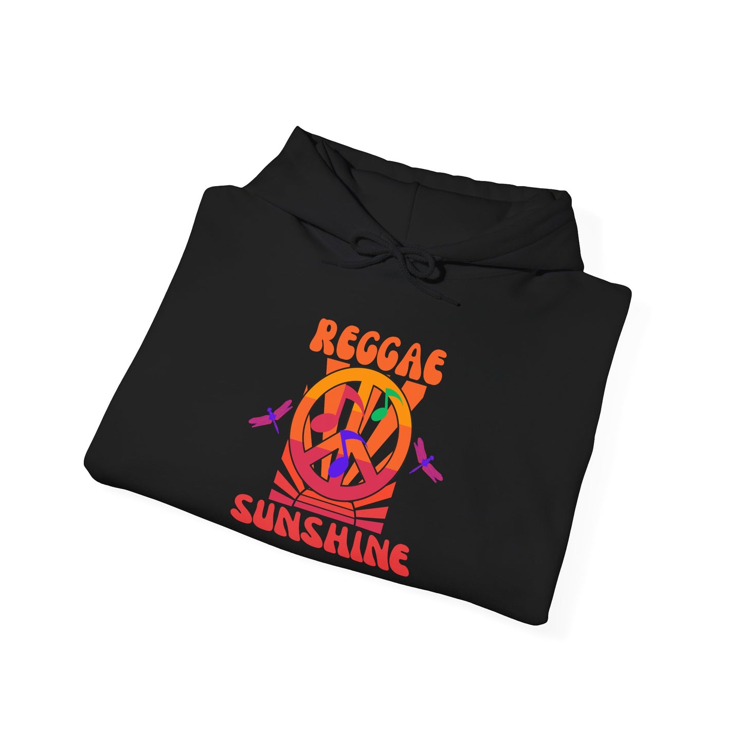 Reggae Sunshine Unisex Hooded Sweatshirt - Vibrant Peace Design for Music Lovers
