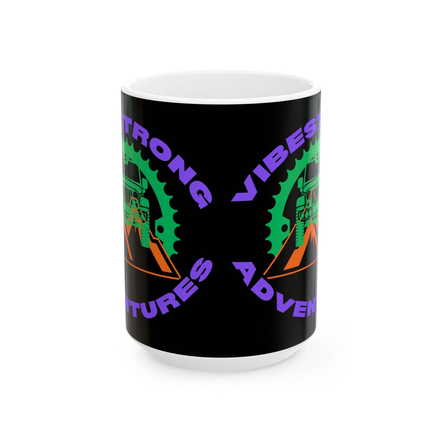 Adventurous Vibes Ceramic Mug: Strong, Fun Gift for Coffee Lovers, Adventure Seekers, Birthday Present, Camping Gear