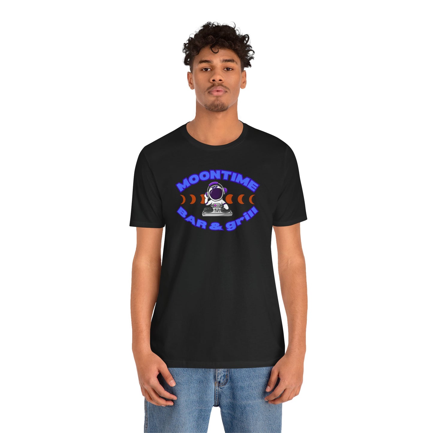 Moontime Bar & Grill Astronaut Tee - Unisex Jersey Short Sleeve T-Shirt
