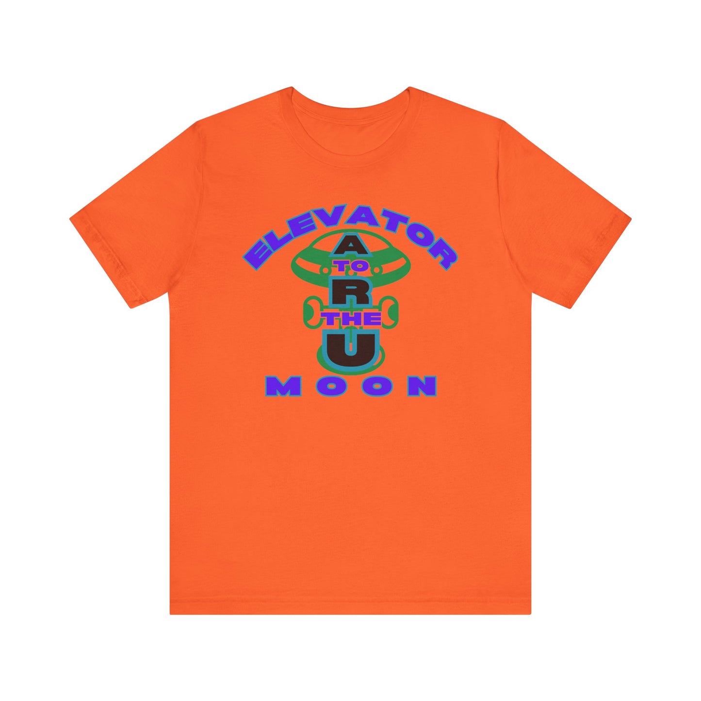 Elevator to the Moon Unisex Tee, Fun Graphic Shirt for Kids and Adults, Cool Gift for Space Lovers, Vibrant Summer Fashion
