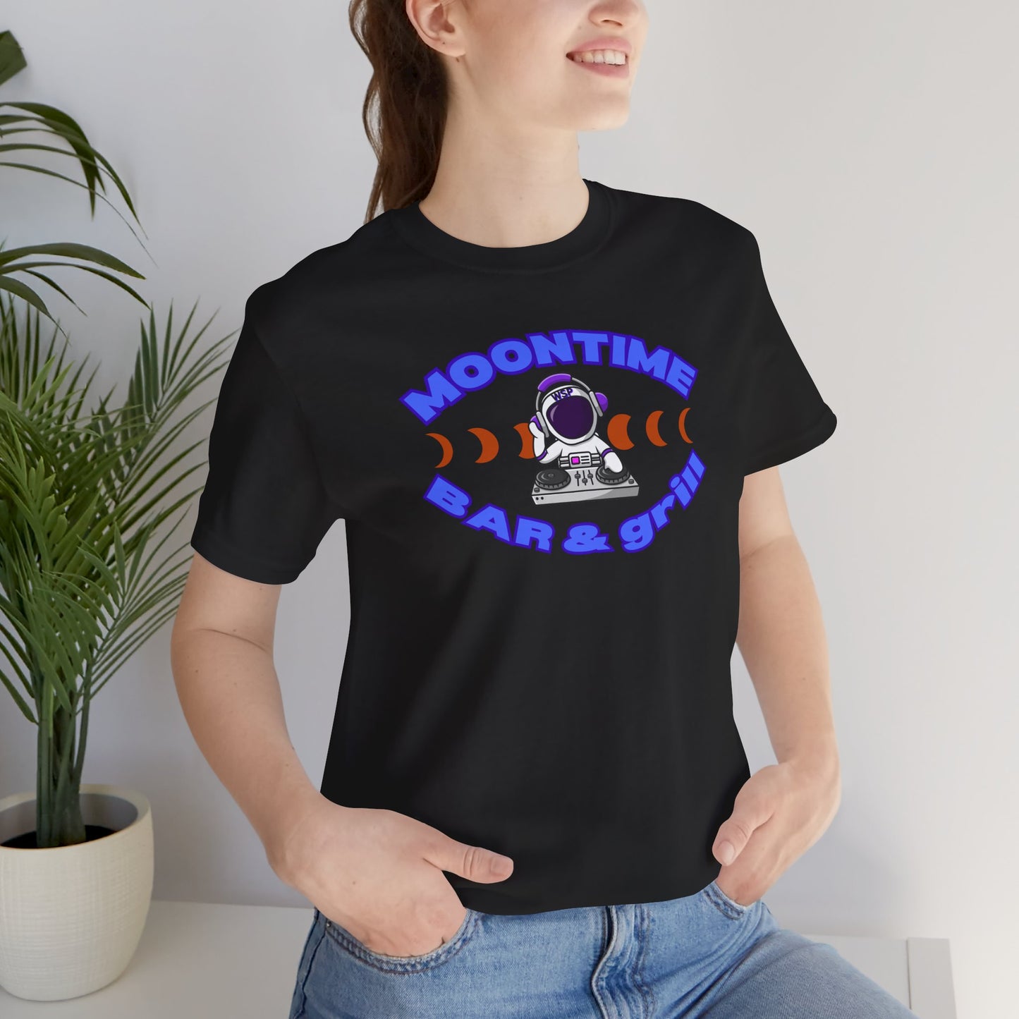 Moontime Bar & Grill Astronaut Tee - Unisex Jersey Short Sleeve T-Shirt