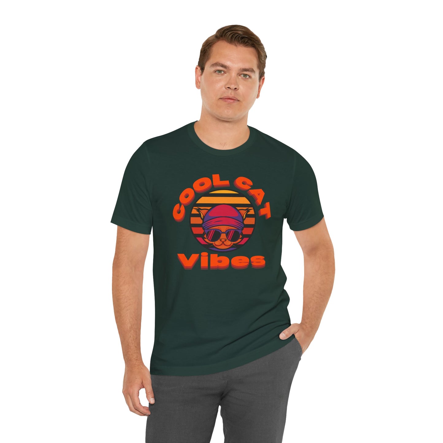 Cool Cat Vibes Unisex Tee - Retro Graphic Shirt for Chill Days