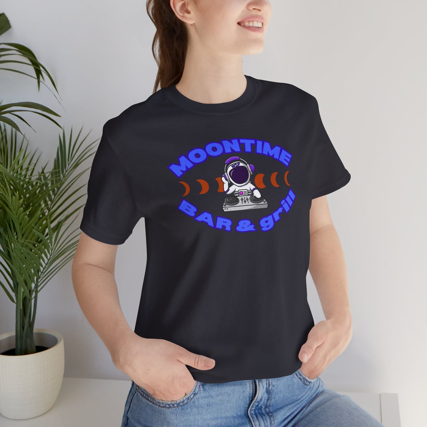 Moontime Bar & Grill Astronaut Tee - Unisex Jersey Short Sleeve T-Shirt