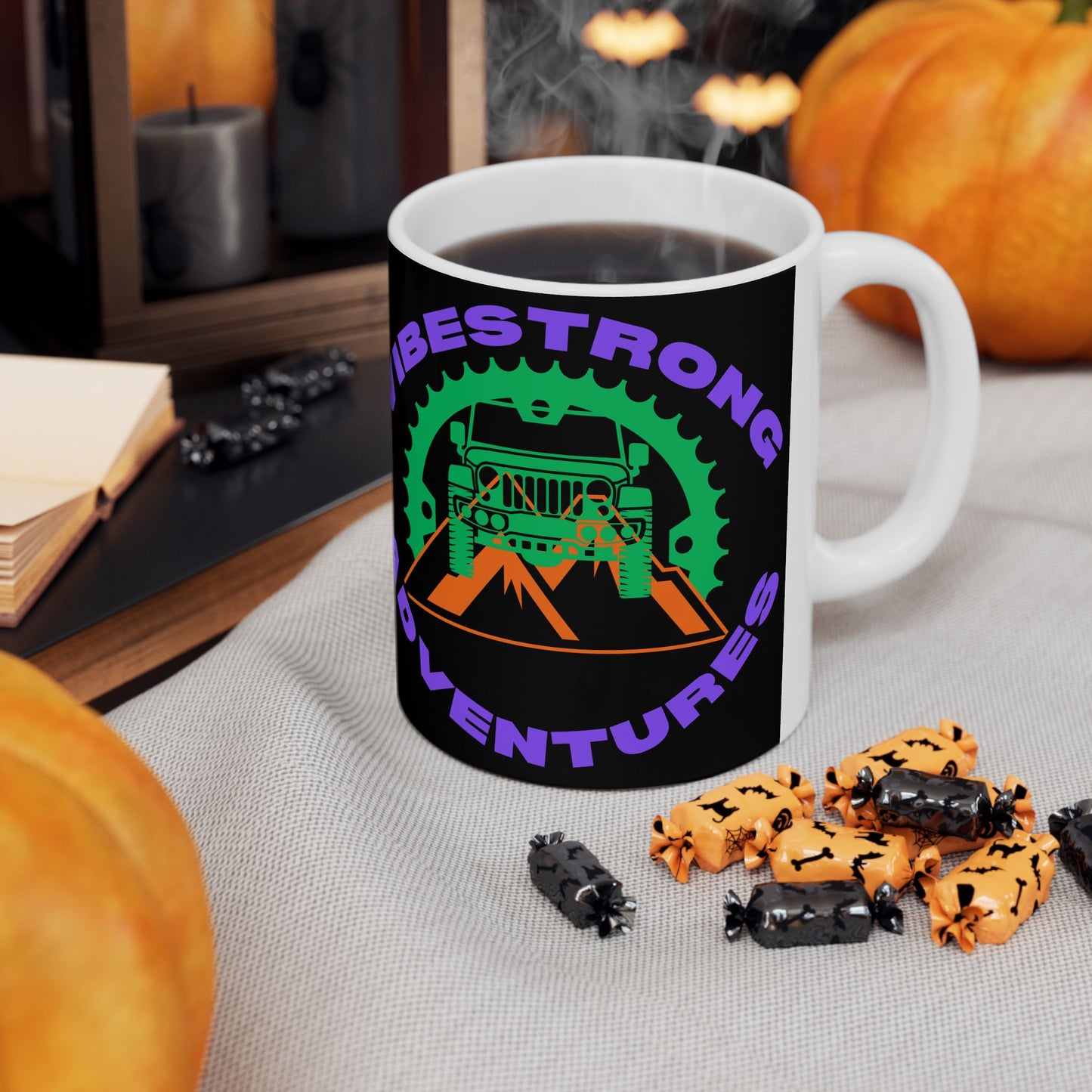 Adventurous Vibes Ceramic Mug: Strong, Fun Gift for Coffee Lovers, Adventure Seekers, Birthday Present, Camping Gear