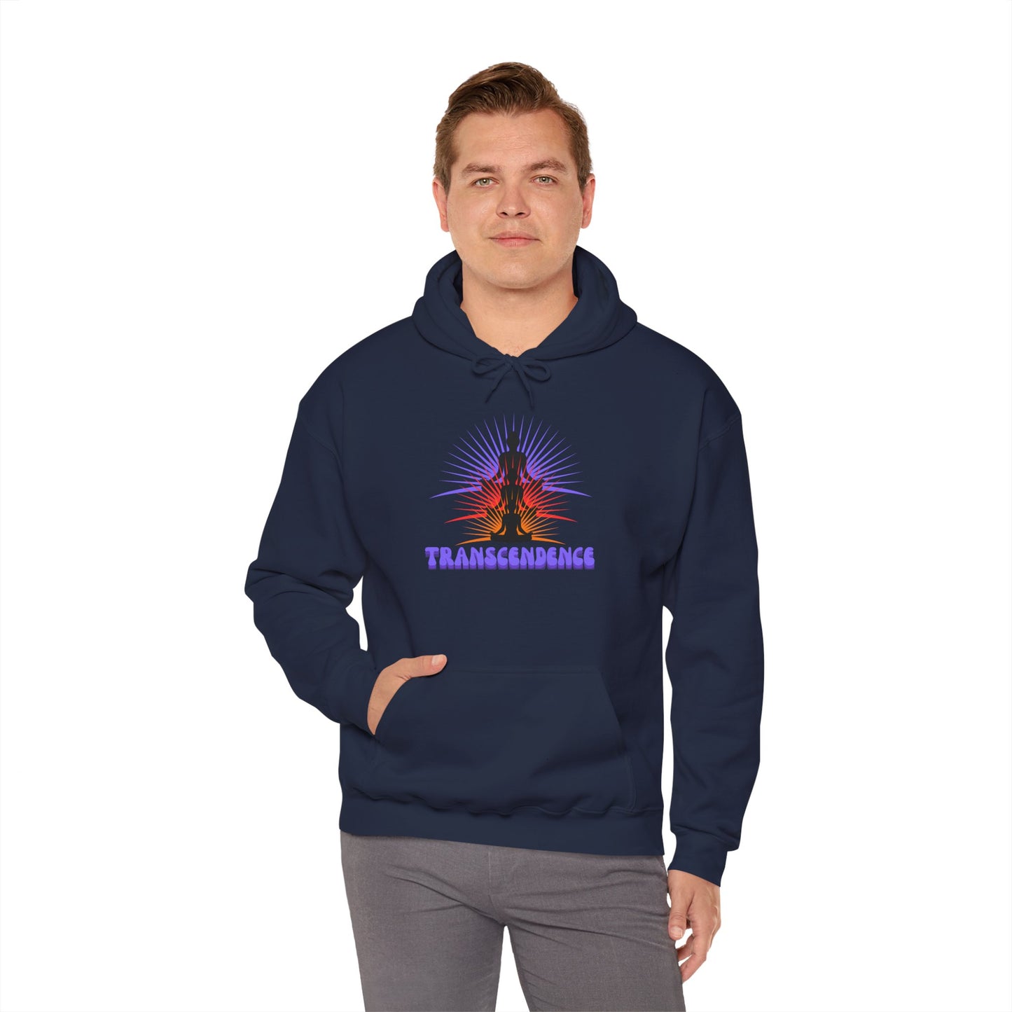 Transcendence Unisex Hooded Sweatshirt, Meditative Apparel, Spiritual Gift, Yoga Outfit, Cozy Layer, Mindfulness Clothing
