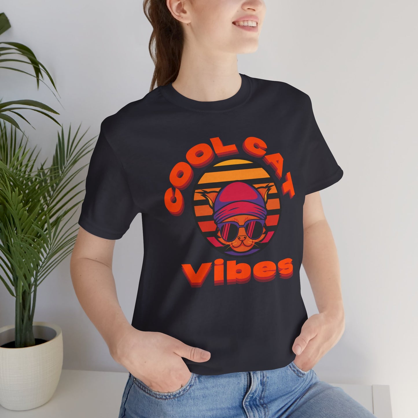 Cool Cat Vibes Unisex Tee - Retro Graphic Shirt for Chill Days