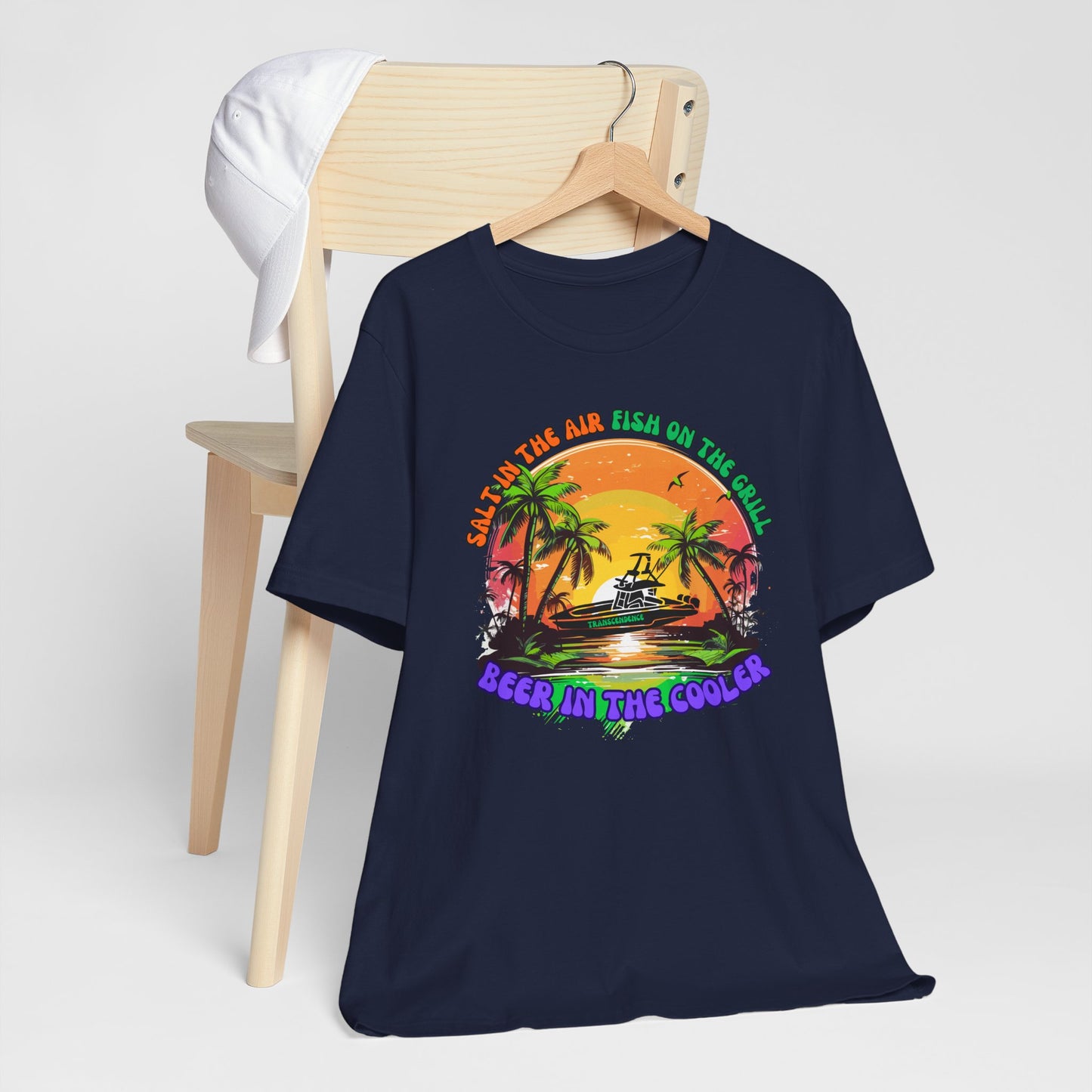 T-Shirt - Chill Vibes Retro Unisex Tee, Perfect for Beach Lovers, Great for Vacation, Summer Parties, Barbecues, Casual Wear