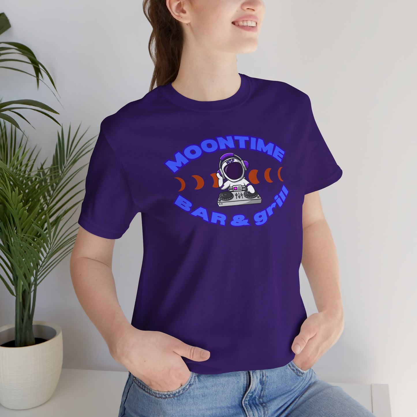 Moontime Bar & Grill Astronaut Tee - Unisex Jersey Short Sleeve T-Shirt