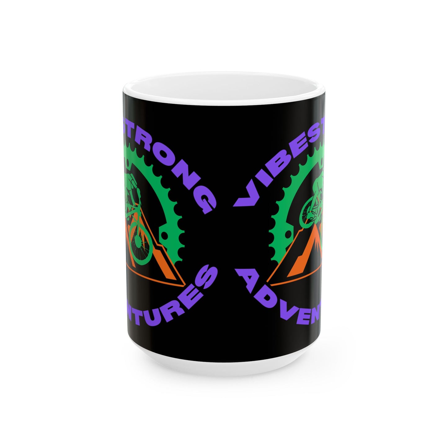 Strong Vibes Adventure Ceramic Mug - Perfect Gift for Outdoor Lovers, Coffee, Tea, Camping, Hiking, Adventure Enthusiasts