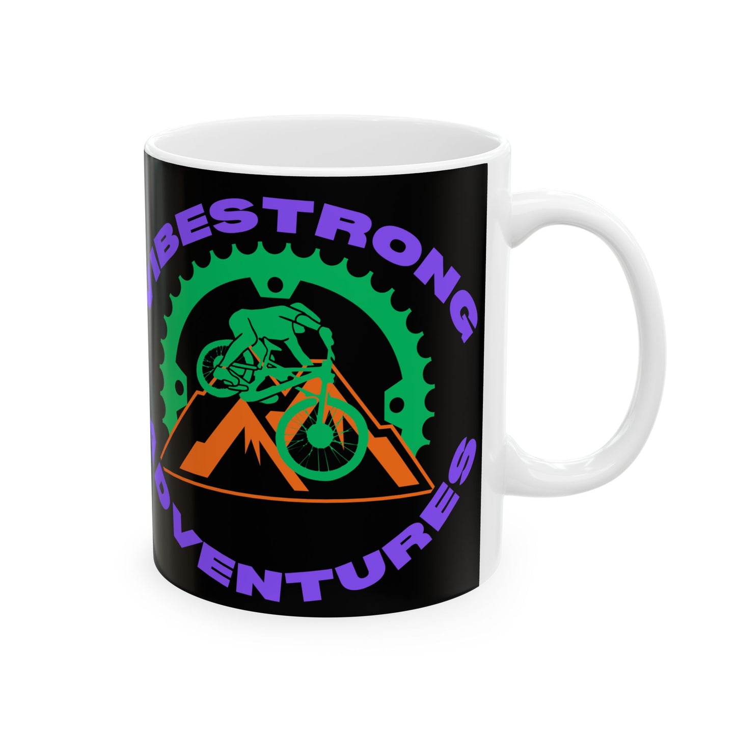 Strong Vibes Adventure Ceramic Mug - Perfect Gift for Outdoor Lovers, Coffee, Tea, Camping, Hiking, Adventure Enthusiasts