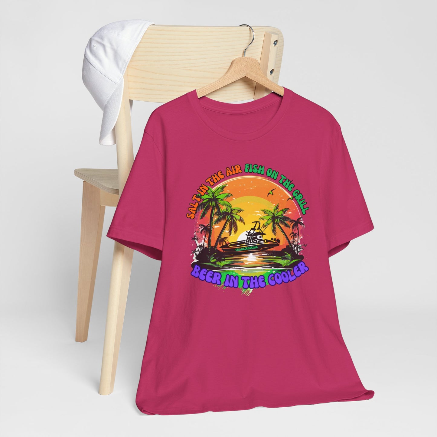 T-Shirt - Chill Vibes Retro Unisex Tee, Perfect for Beach Lovers, Great for Vacation, Summer Parties, Barbecues, Casual Wear