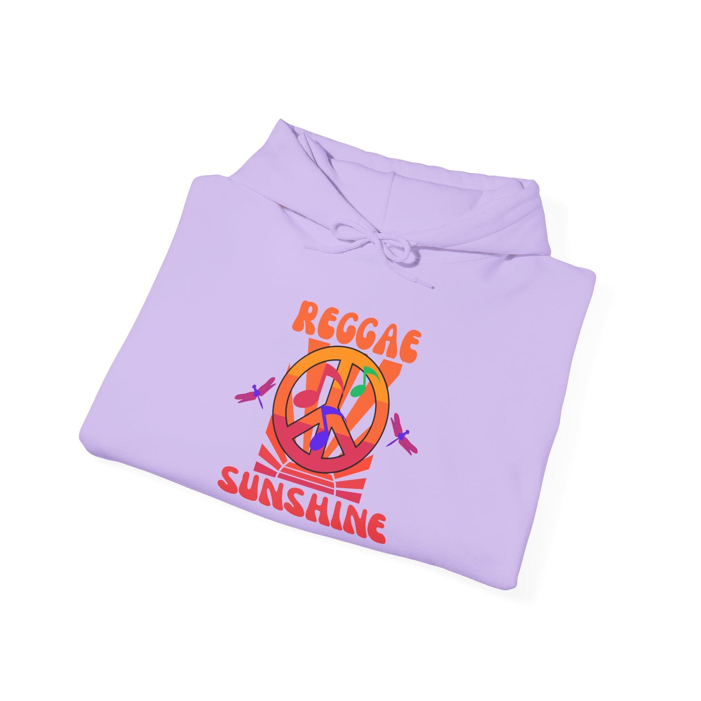 Reggae Sunshine Unisex Hooded Sweatshirt - Vibrant Peace Design for Music Lovers