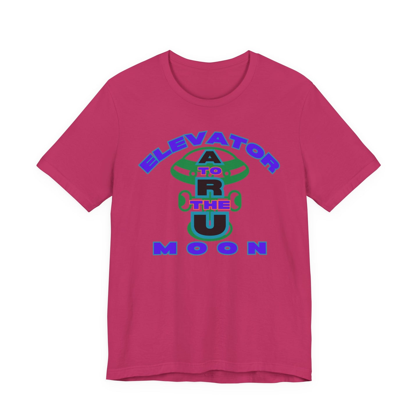 Elevator to the Moon Unisex Tee, Fun Graphic Shirt for Kids and Adults, Cool Gift for Space Lovers, Vibrant Summer Fashion