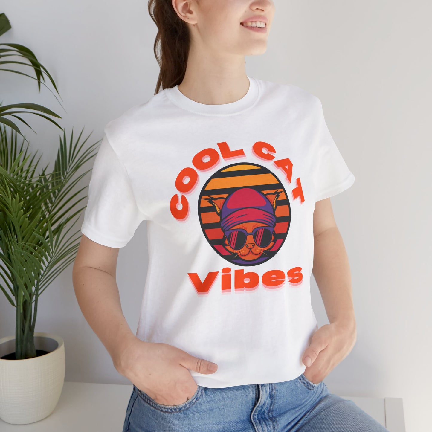 Cool Cat Vibes Unisex Tee - Retro Graphic Shirt for Chill Days