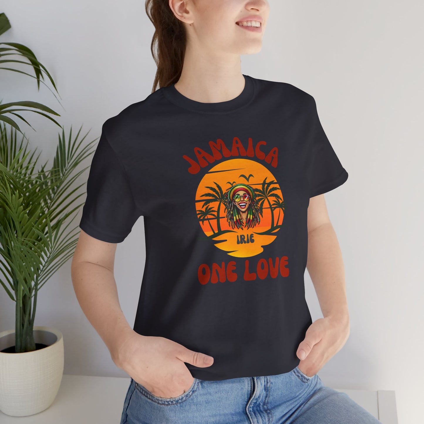 Jamaican Vibes Unisex Jersey Tee - One Love Message