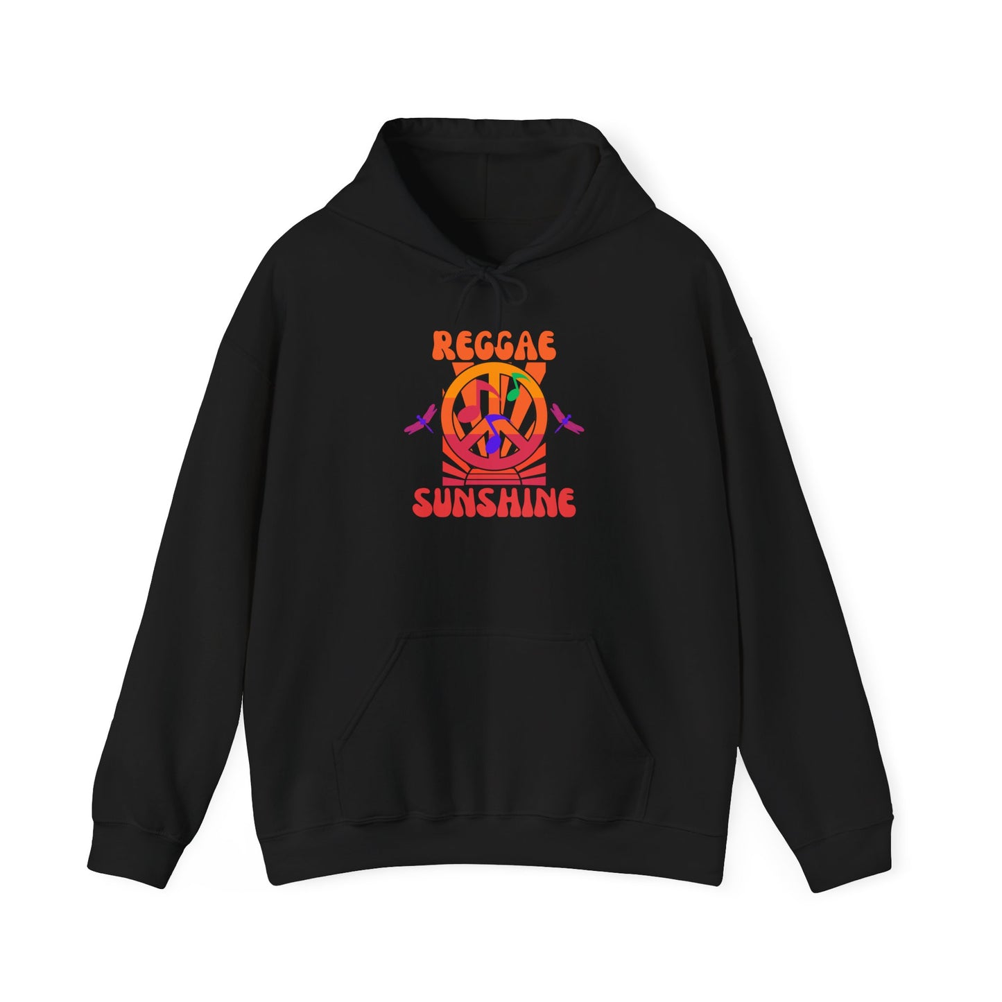 Reggae Sunshine Unisex Hooded Sweatshirt - Vibrant Peace Design for Music Lovers