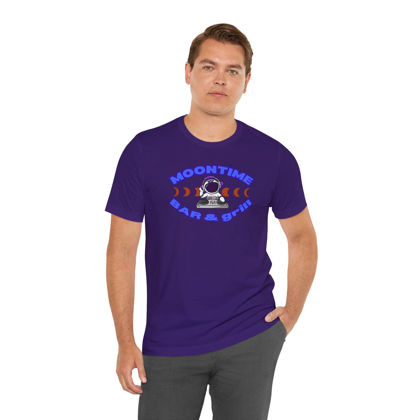 Moontime Bar & Grill Astronaut Tee - Unisex Jersey Short Sleeve T-Shirt