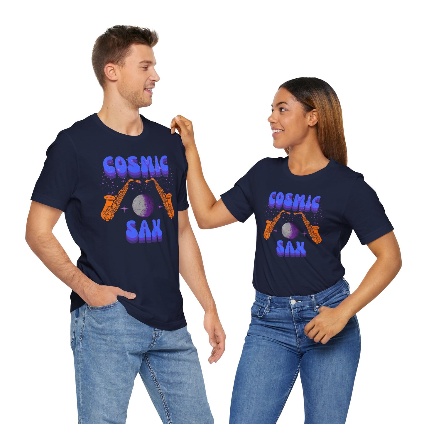 Cosmic Sax Graphic Tee for Music Lovers