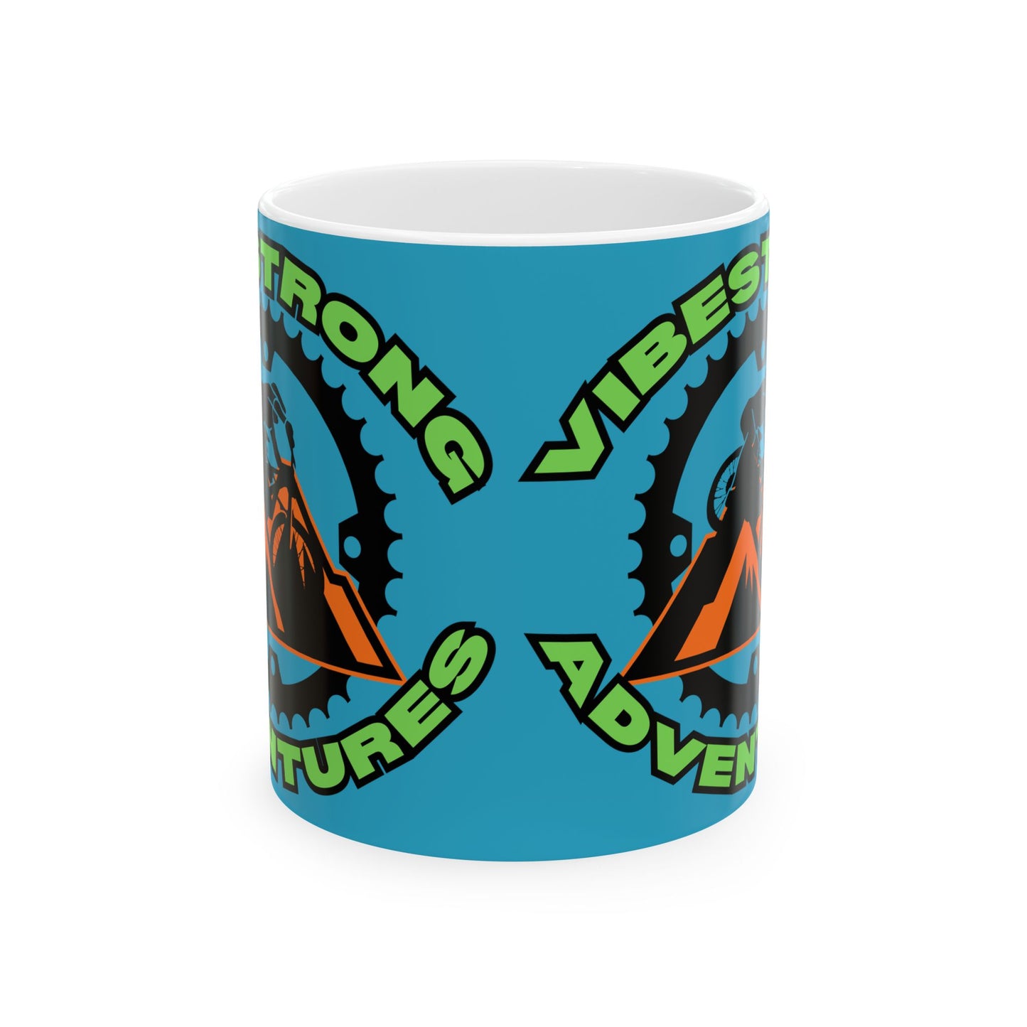 Adventure Vibes Ceramic Mug, Coffee Cup for Outdoor Lovers, Unique Gift for Hikers, Strong Vibes Adventure Mug