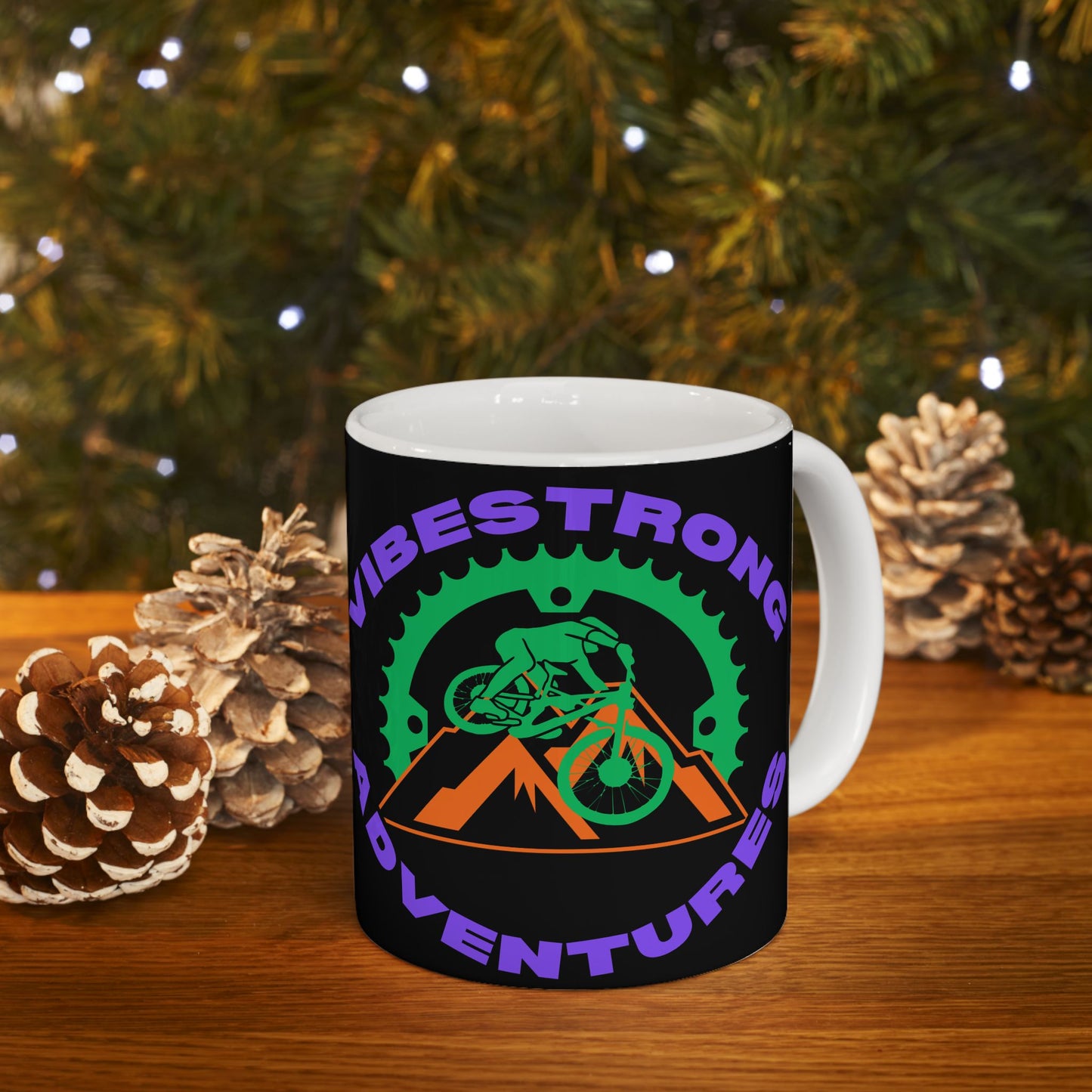 Strong Vibes Adventure Ceramic Mug - Perfect Gift for Outdoor Lovers, Coffee, Tea, Camping, Hiking, Adventure Enthusiasts