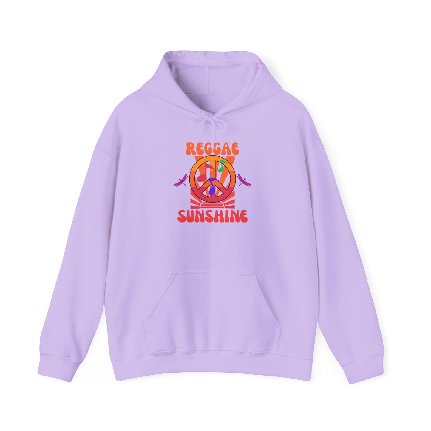 Reggae Sunshine Unisex Hooded Sweatshirt - Vibrant Peace Design for Music Lovers