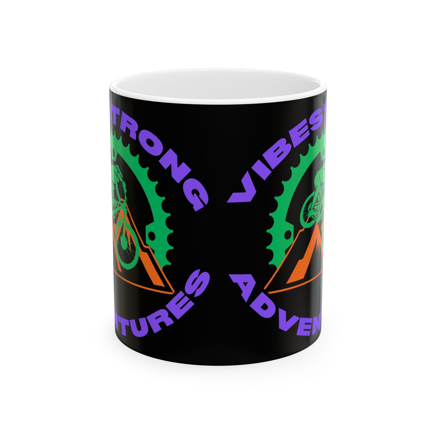Strong Vibes Adventure Ceramic Mug - Perfect Gift for Outdoor Lovers, Coffee, Tea, Camping, Hiking, Adventure Enthusiasts