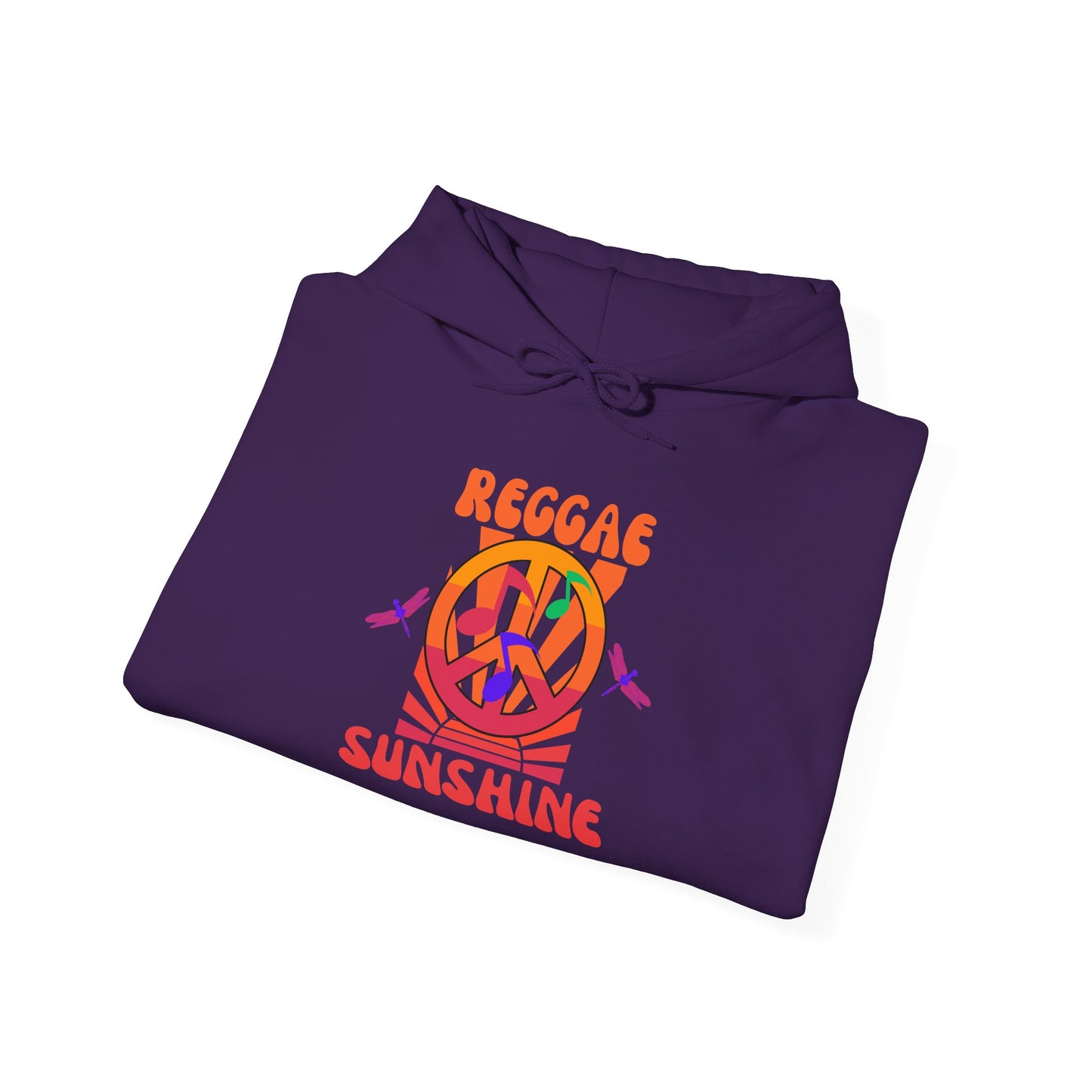 Reggae Sunshine Unisex Hooded Sweatshirt - Vibrant Peace Design for Music Lovers