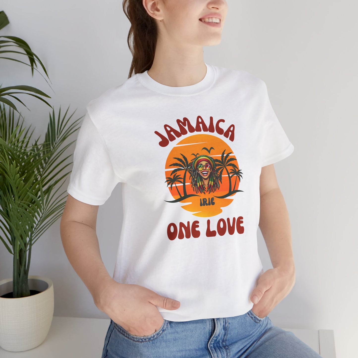 Jamaican Vibes Unisex Jersey Tee - One Love Message