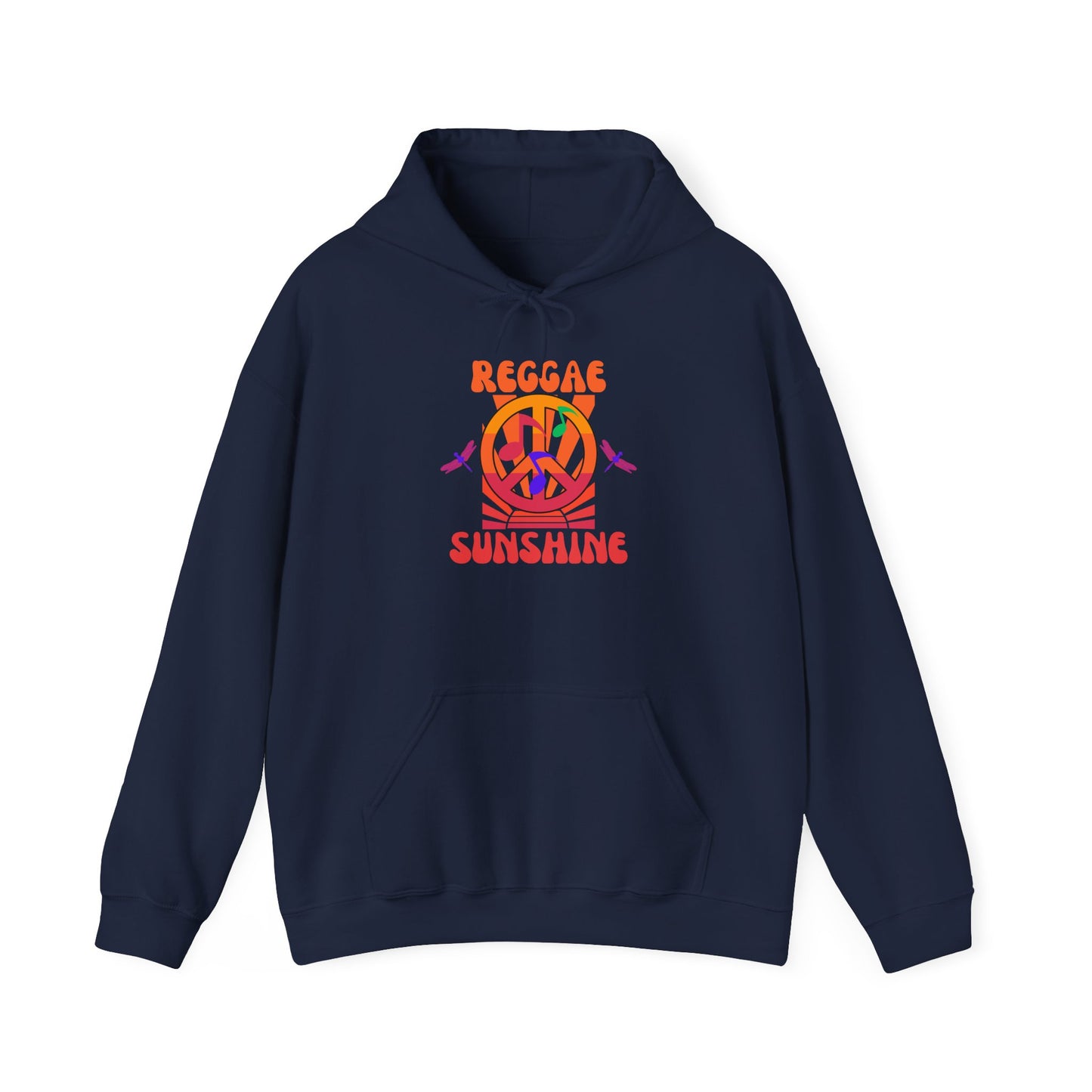 Reggae Sunshine Unisex Hooded Sweatshirt - Vibrant Peace Design for Music Lovers