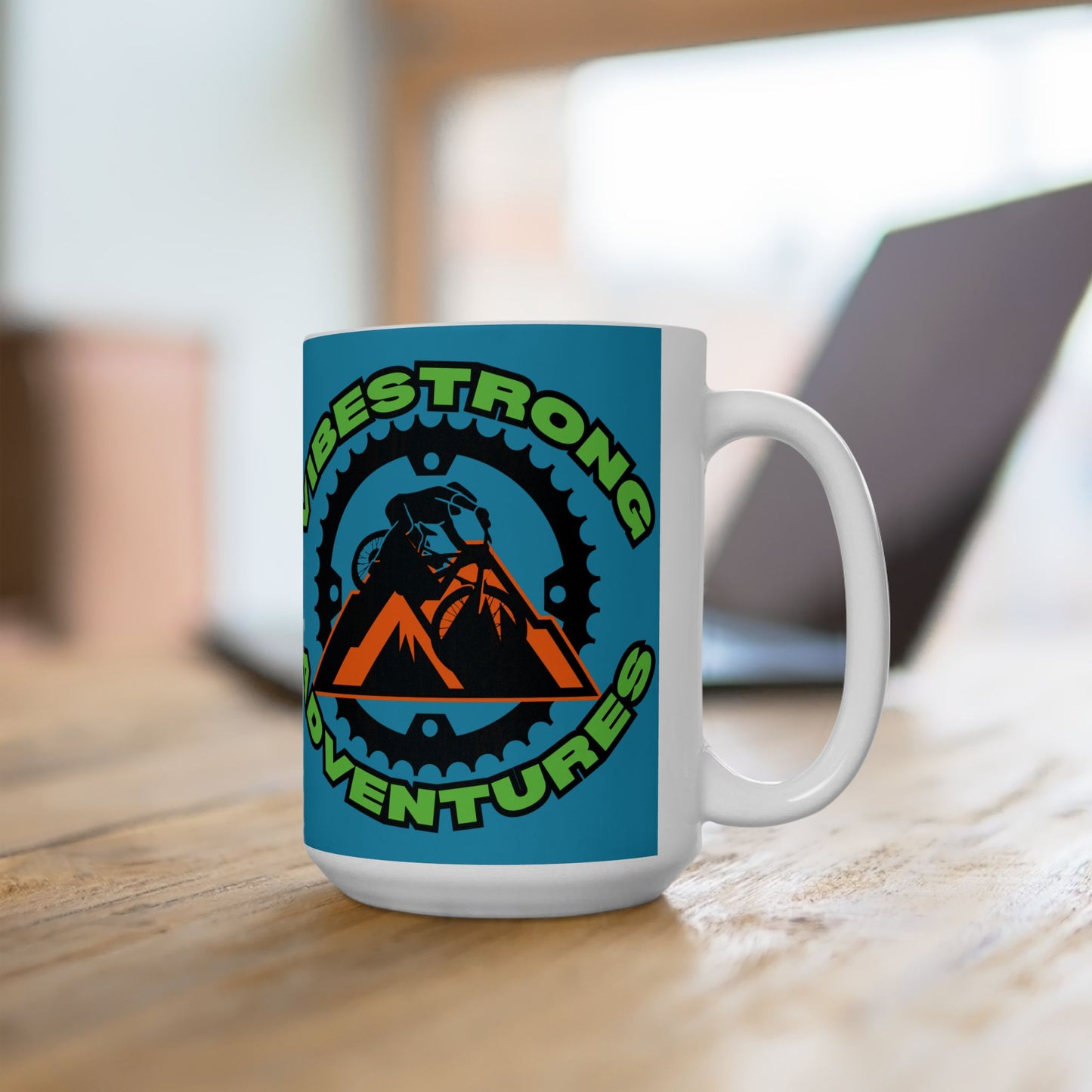 Adventure Vibes Ceramic Mug, Coffee Cup for Outdoor Lovers, Unique Gift for Hikers, Strong Vibes Adventure Mug