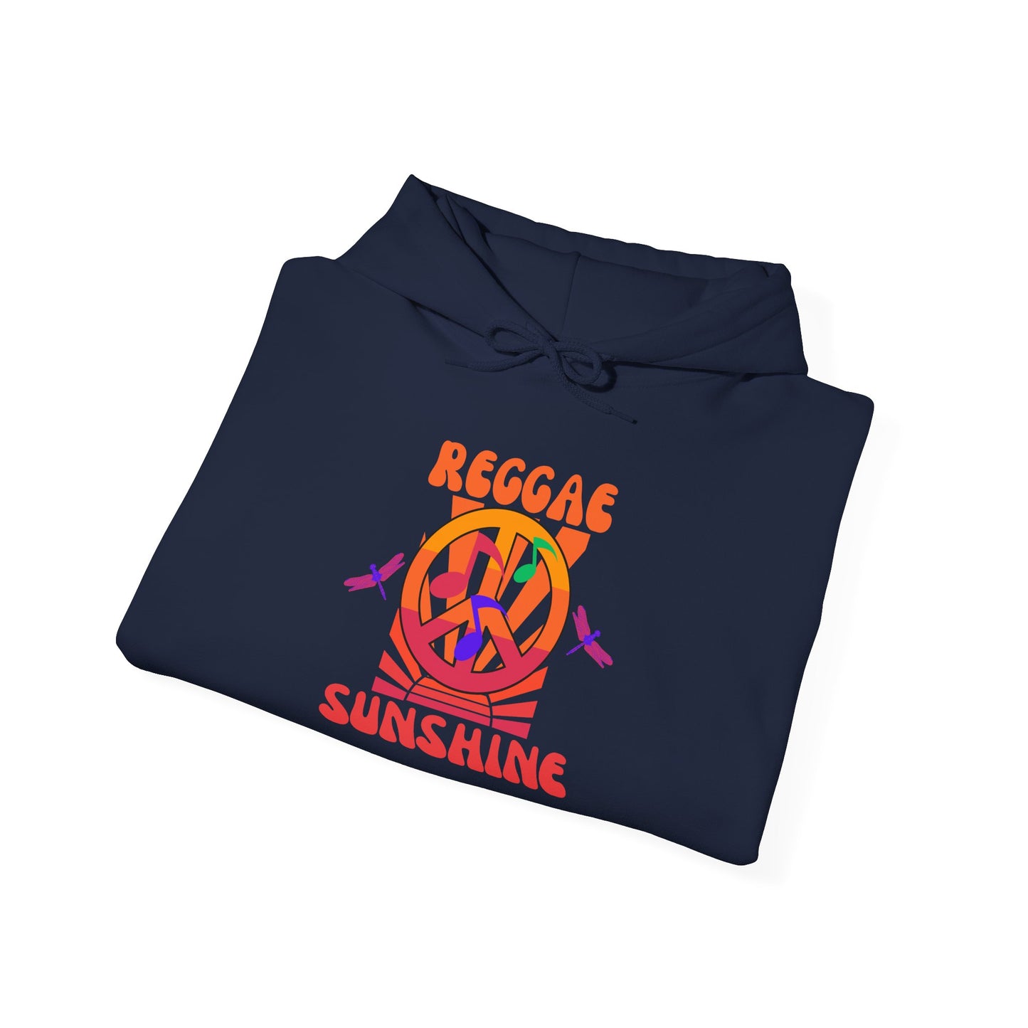 Reggae Sunshine Unisex Hooded Sweatshirt - Vibrant Peace Design for Music Lovers
