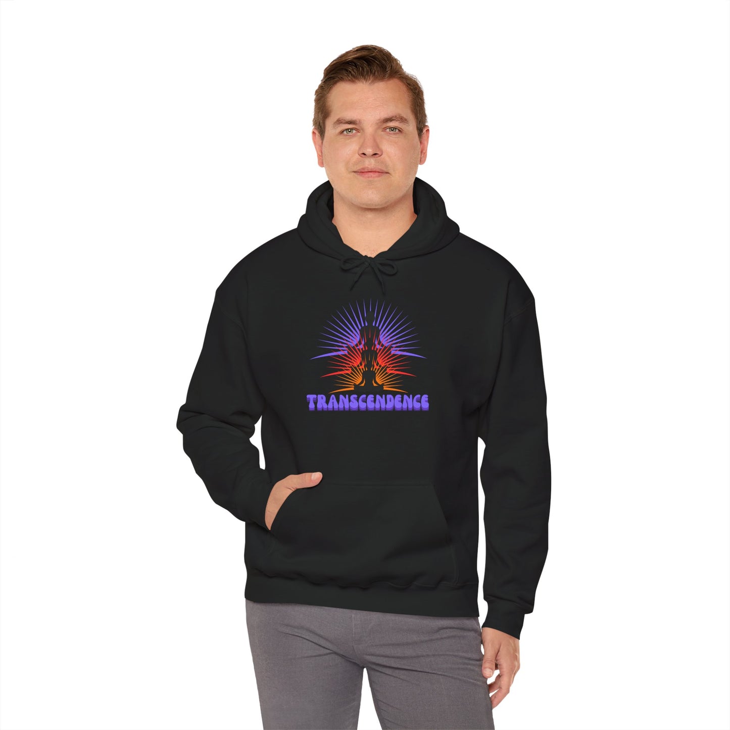 Transcendence Unisex Hooded Sweatshirt, Meditative Apparel, Spiritual Gift, Yoga Outfit, Cozy Layer, Mindfulness Clothing