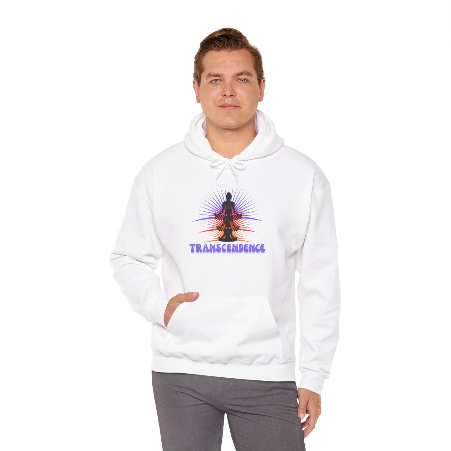 Transcendence Unisex Hooded Sweatshirt, Meditative Apparel, Spiritual Gift, Yoga Outfit, Cozy Layer, Mindfulness Clothing