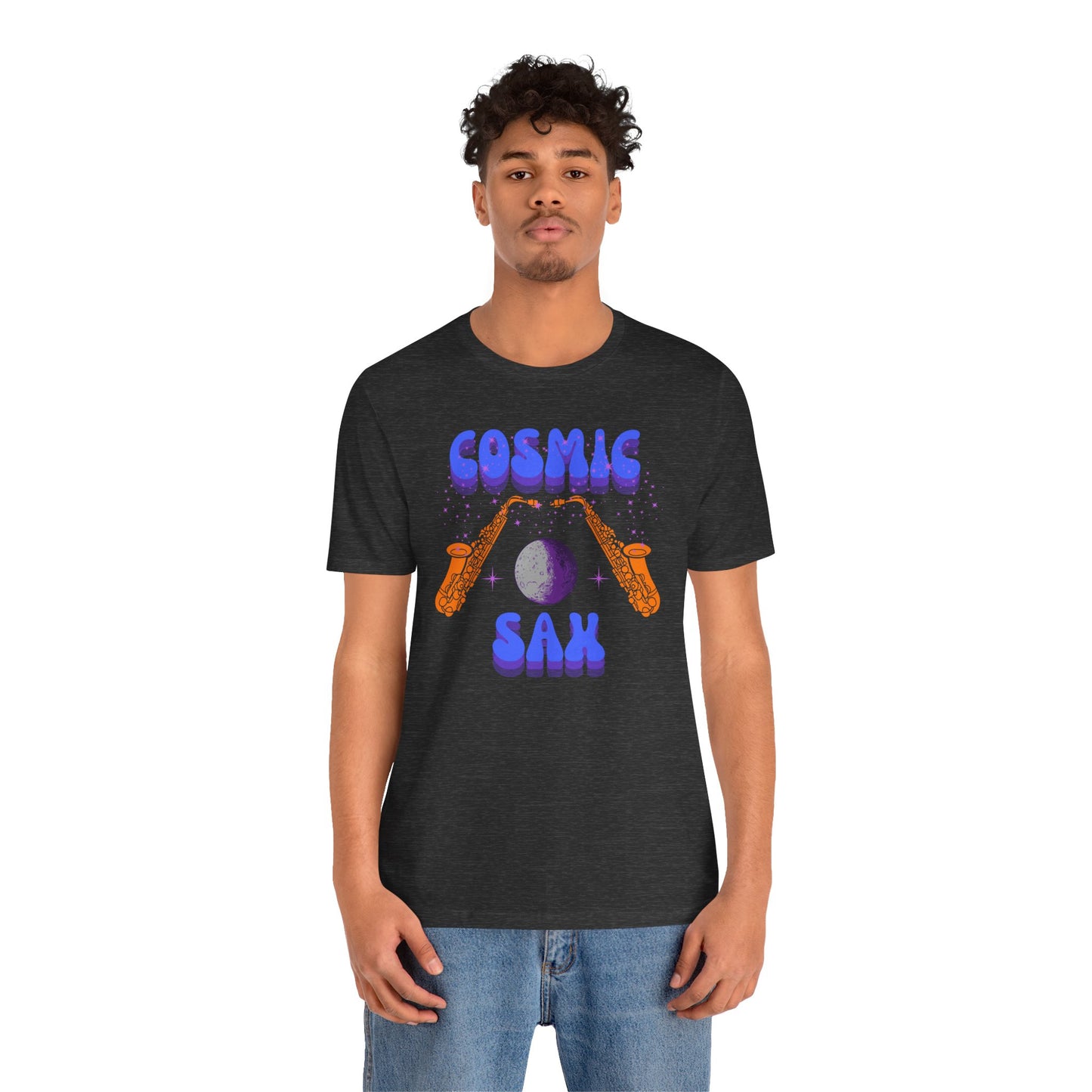 Cosmic Sax Graphic Tee for Music Lovers