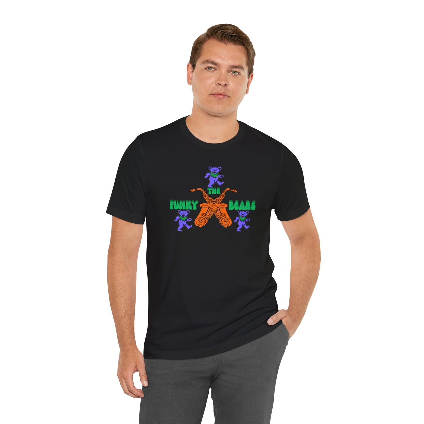 Colorful Funky Bears Unisex Jersey Tee - Cute Graphic Shirt, Casual Wear, Gift for Kids, Summer Fun, Festival Fashion