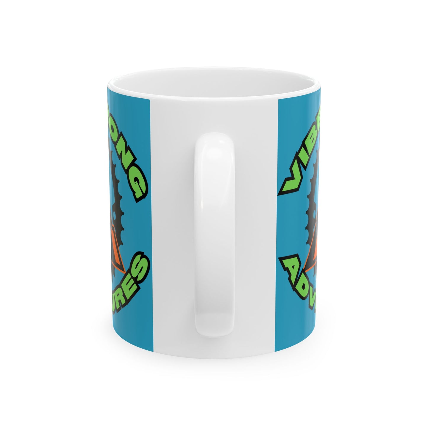 Adventure Vibes Ceramic Mug, Coffee Cup for Outdoor Lovers, Unique Gift for Hikers, Strong Vibes Adventure Mug