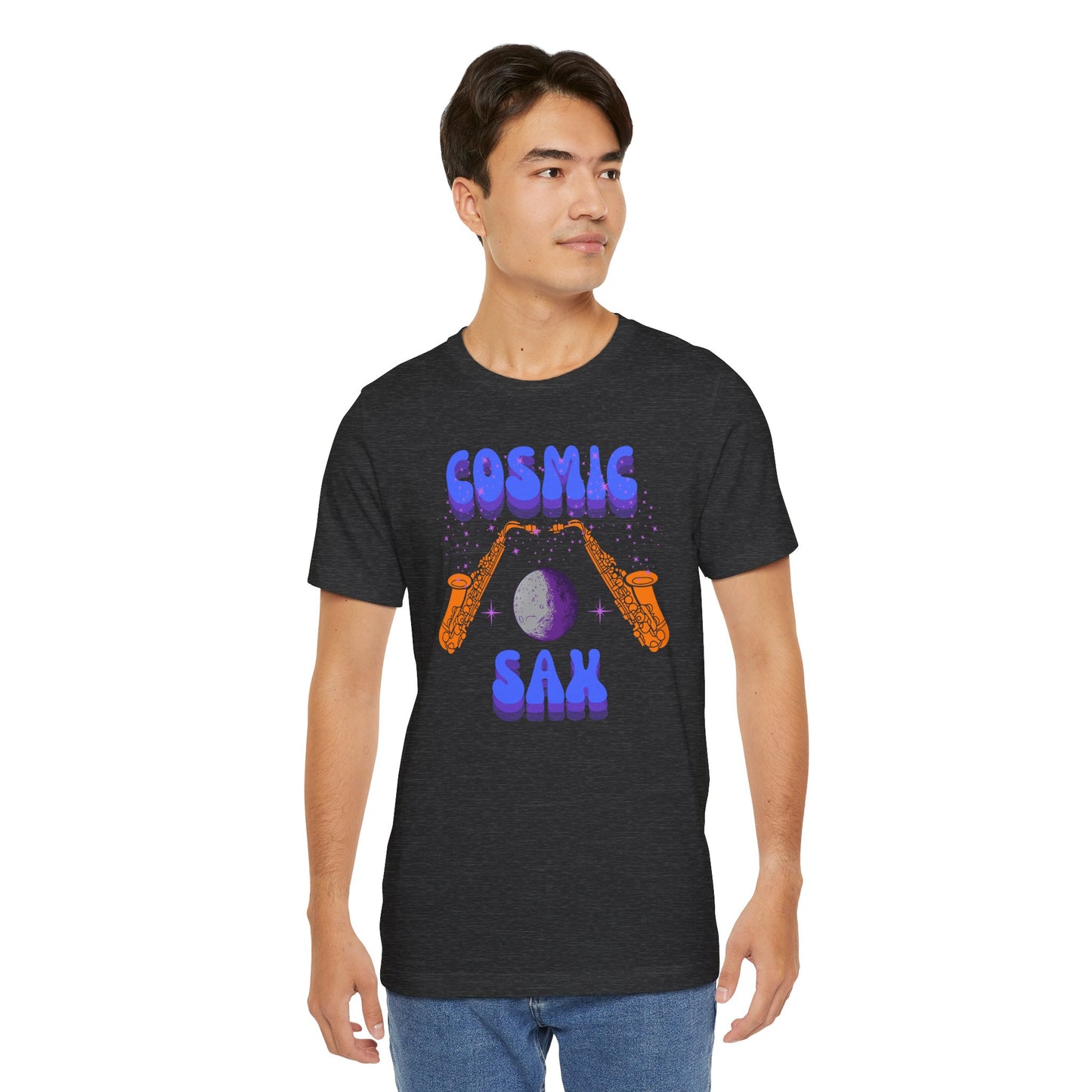 Cosmic Sax Graphic Tee for Music Lovers