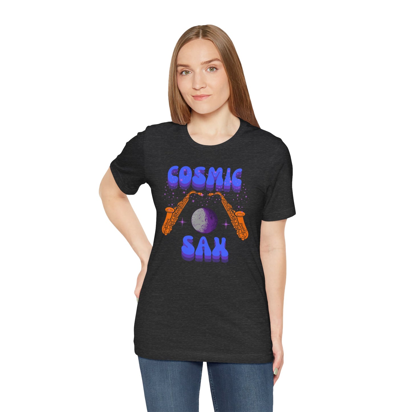Cosmic Sax Graphic Tee for Music Lovers