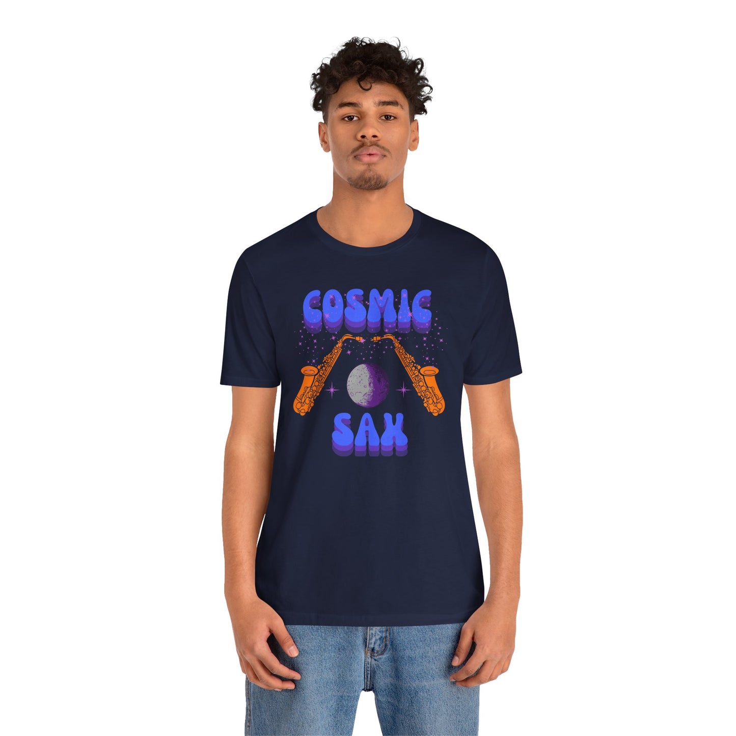 Cosmic Sax Graphic Tee for Music Lovers