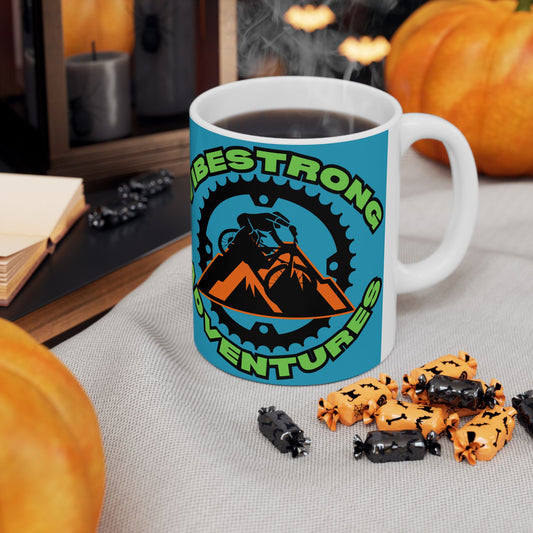 Adventure Vibes Ceramic Mug, Coffee Cup for Outdoor Lovers, Unique Gift for Hikers, Strong Vibes Adventure Mug