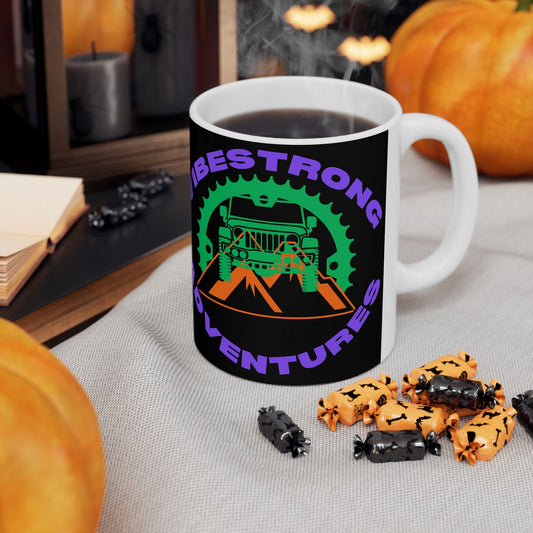 Adventurous Vibes Ceramic Mug: Strong, Fun Gift for Coffee Lovers, Adventure Seekers, Birthday Present, Camping Gear