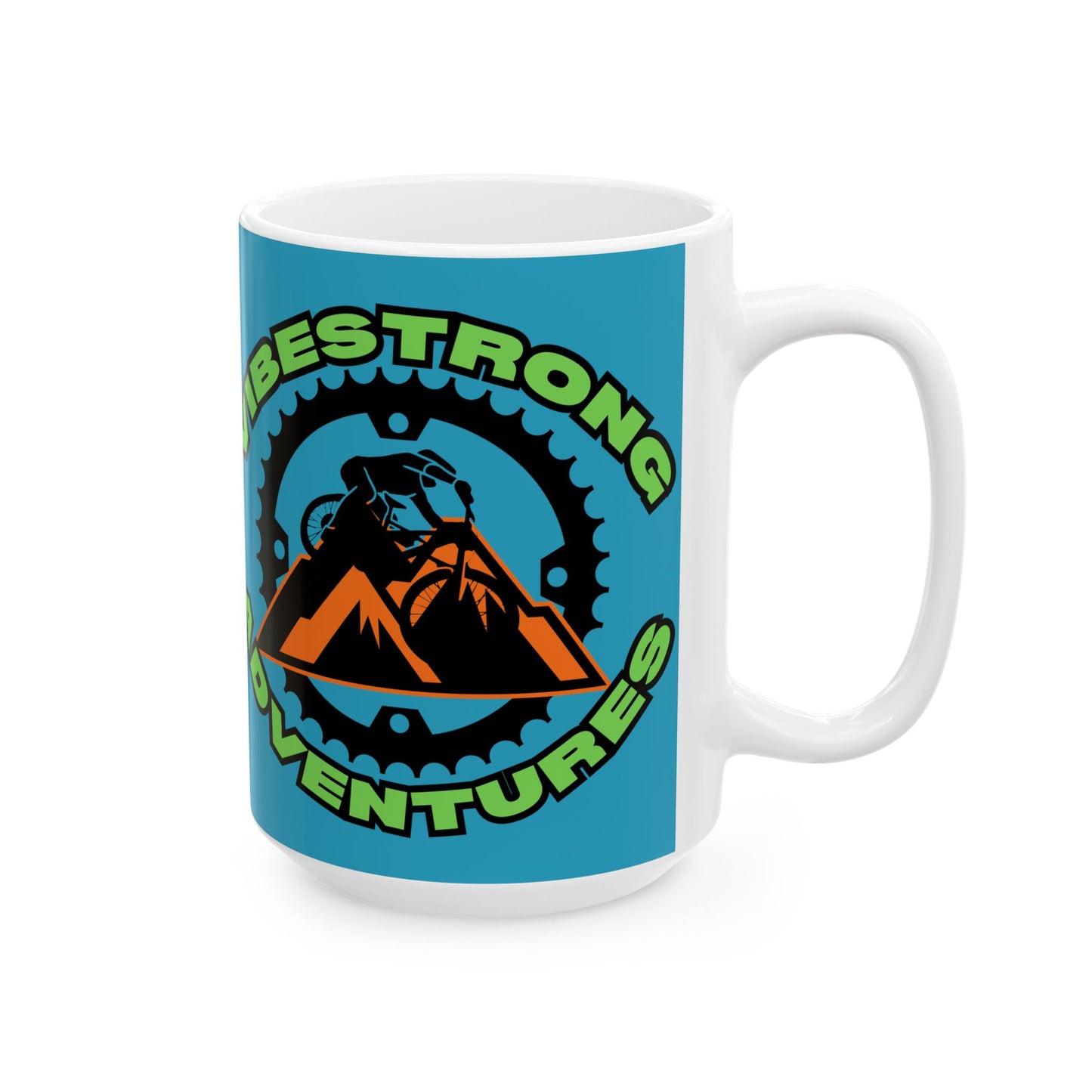 Adventure Vibes Ceramic Mug, Coffee Cup for Outdoor Lovers, Unique Gift for Hikers, Strong Vibes Adventure Mug