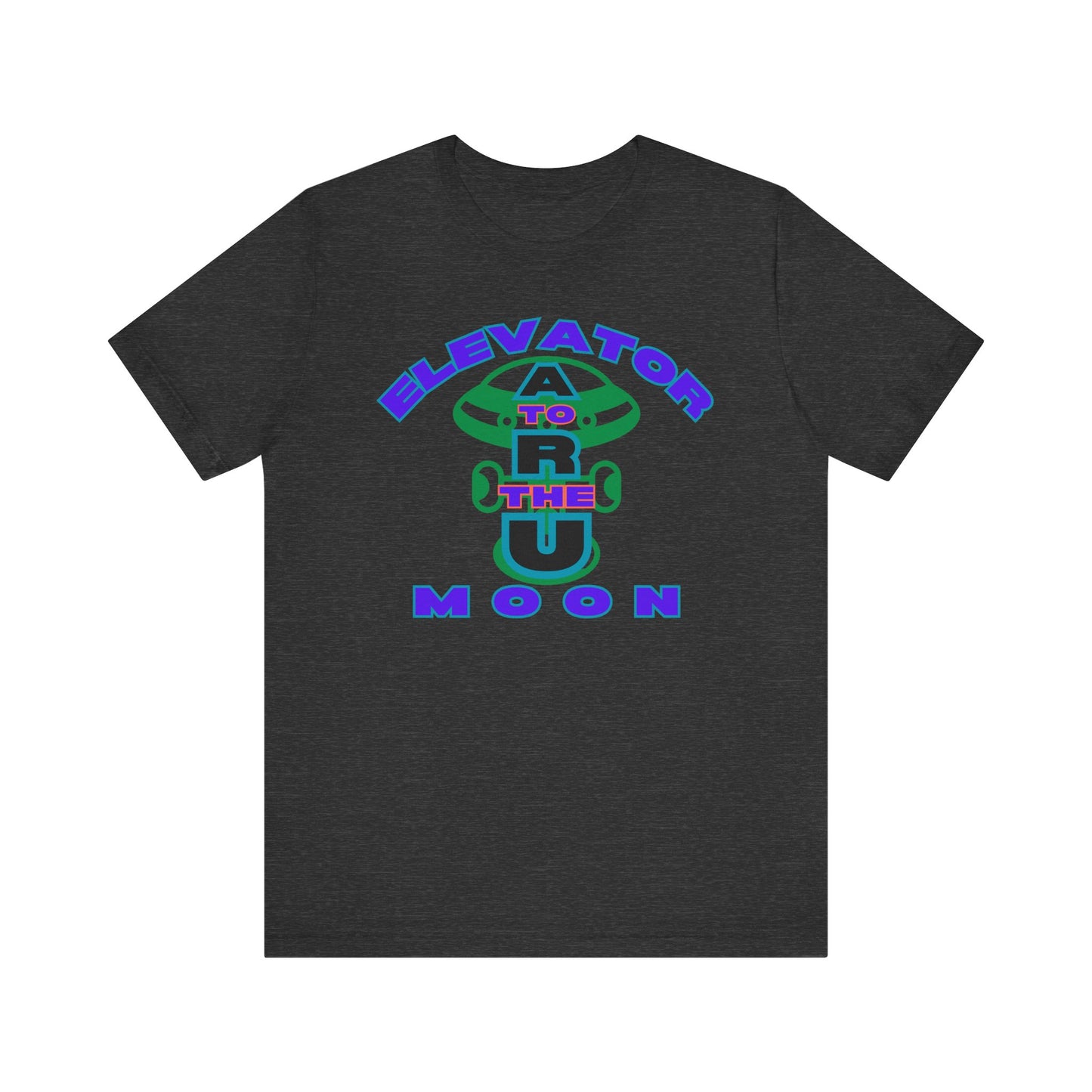 Elevator to the Moon Unisex Tee, Fun Graphic Shirt for Kids and Adults, Cool Gift for Space Lovers, Vibrant Summer Fashion