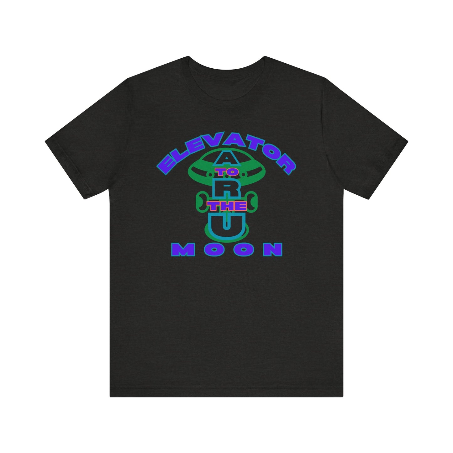 Elevator to the Moon Unisex Tee, Fun Graphic Shirt for Kids and Adults, Cool Gift for Space Lovers, Vibrant Summer Fashion