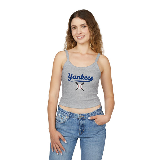 Yankees Baseball Women's Spaghetti Strap Tank Top, Summer Sleeveless Shirt, Sports Fan Apparel, Gift for Her, Casual Outfit, Game Day Style