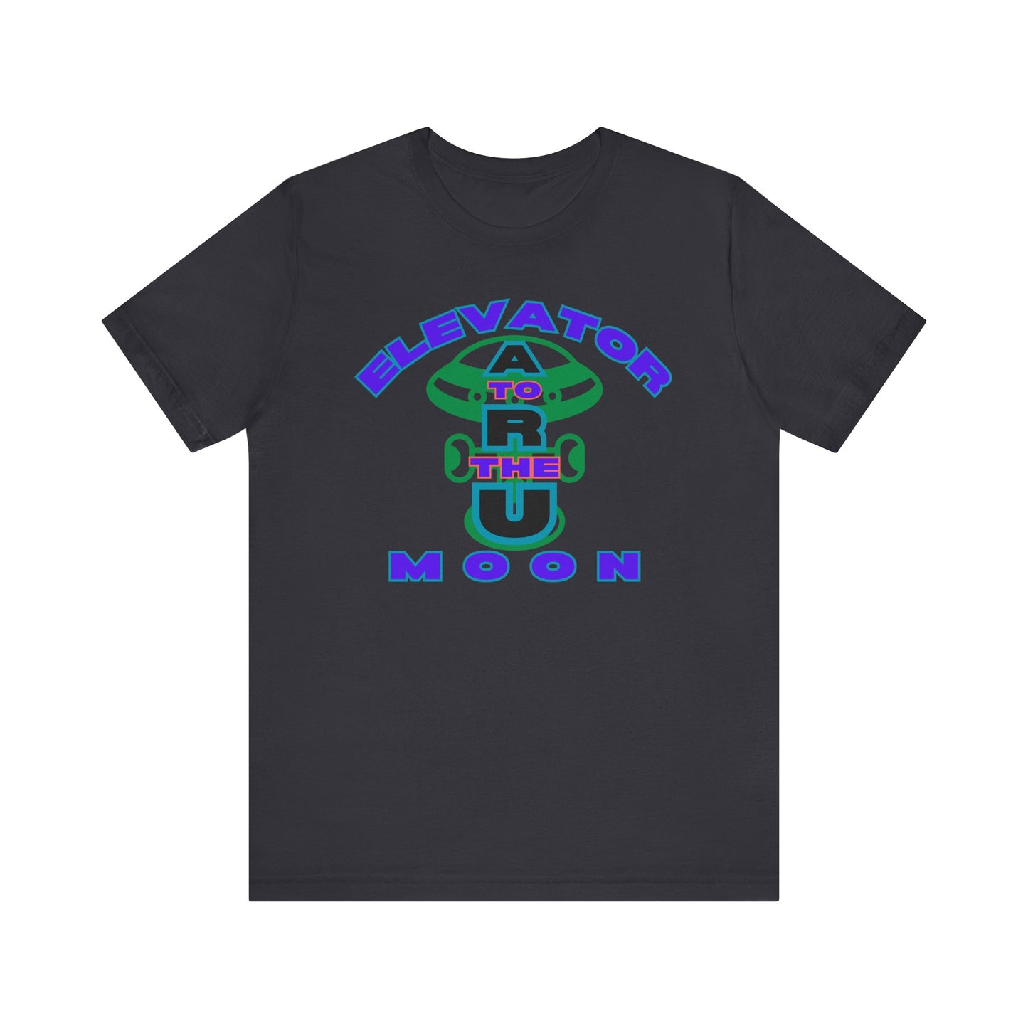 Elevator to the Moon Unisex Tee, Fun Graphic Shirt for Kids and Adults, Cool Gift for Space Lovers, Vibrant Summer Fashion