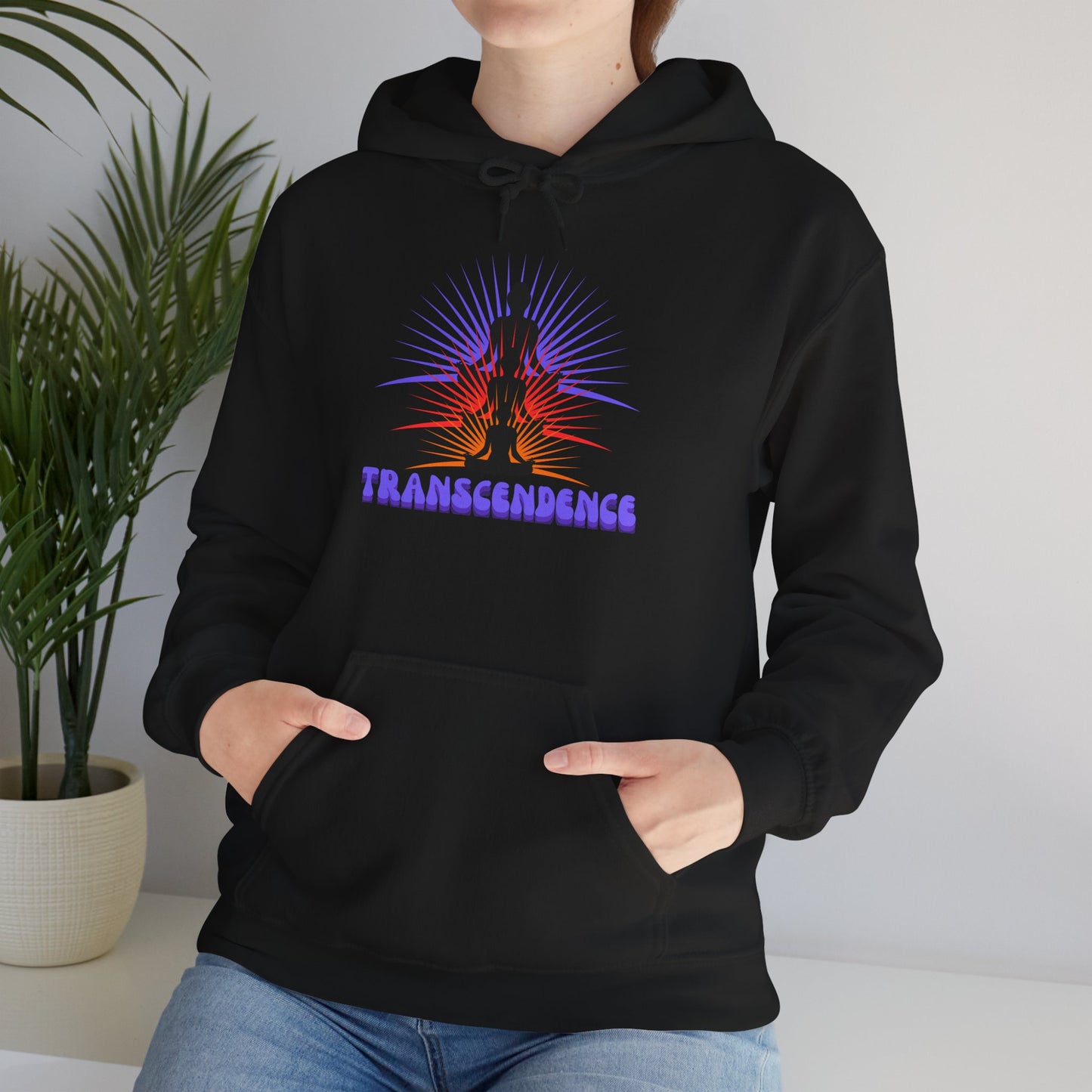 Transcendence Unisex Hooded Sweatshirt, Meditative Apparel, Spiritual Gift, Yoga Outfit, Cozy Layer, Mindfulness Clothing