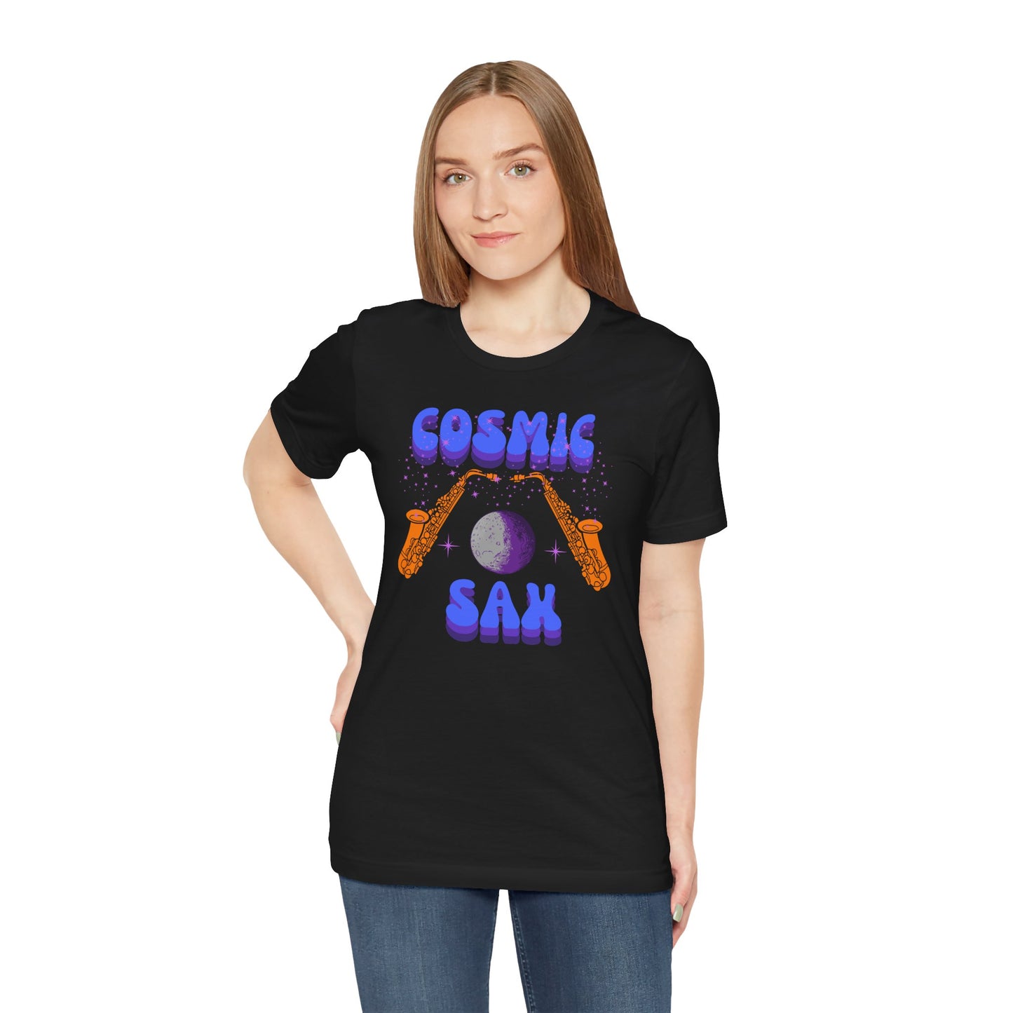 Cosmic Sax Graphic Tee for Music Lovers