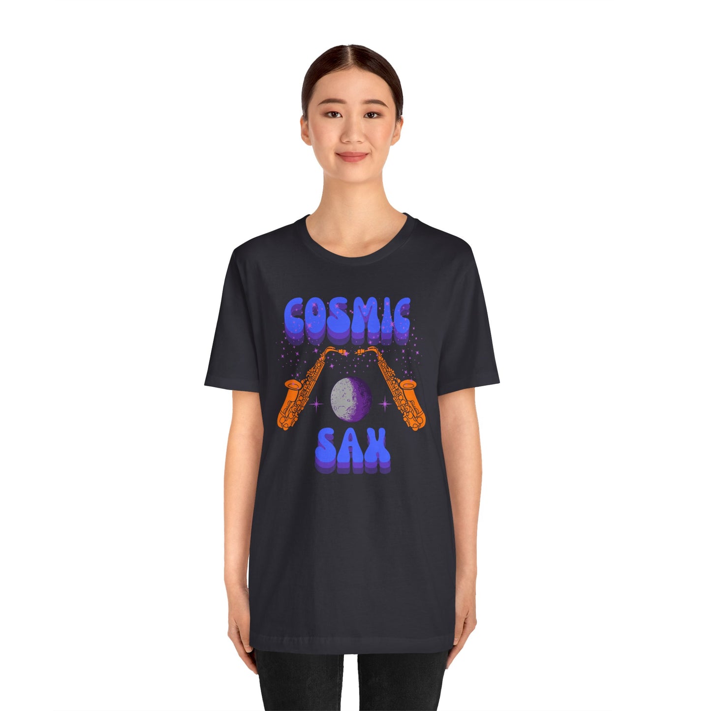 Cosmic Sax Graphic Tee for Music Lovers