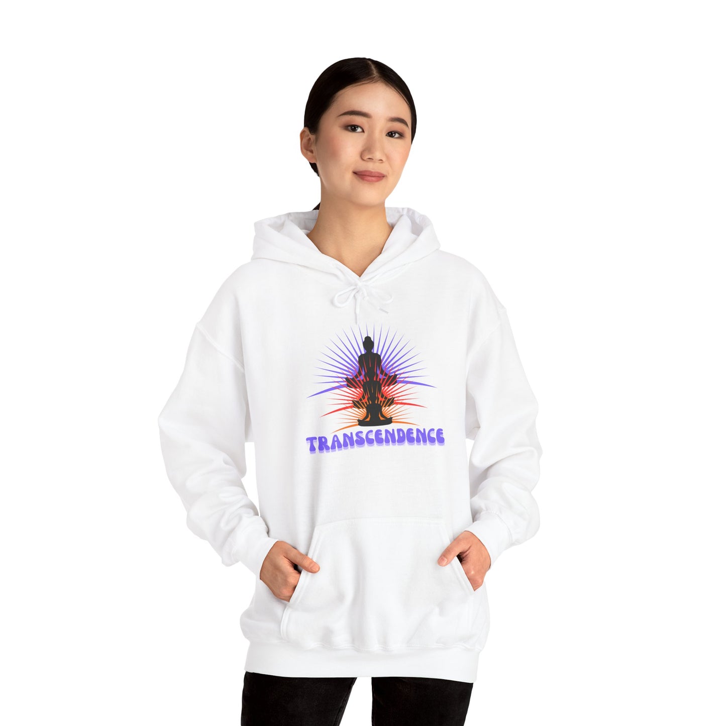 Transcendence Unisex Hooded Sweatshirt, Meditative Apparel, Spiritual Gift, Yoga Outfit, Cozy Layer, Mindfulness Clothing